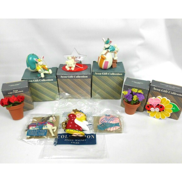 Vintage Avon Gift Collection Lot of 9 Valentines Easter Magnet Figurine Ornament - Picture 1 of 8